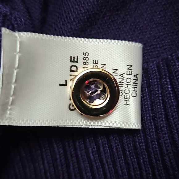 Zenana Outfitters Purple Pullover V-Neck Soft & Stretchy Sweater Women's Large - Picture 9 of 16